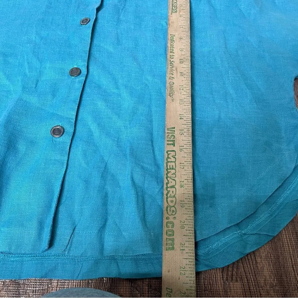 Lagenlook Blue 100% Linen Studio Shacket by ITEMZ‎ Chris Baumgartner One Size Size undefined - Image 6