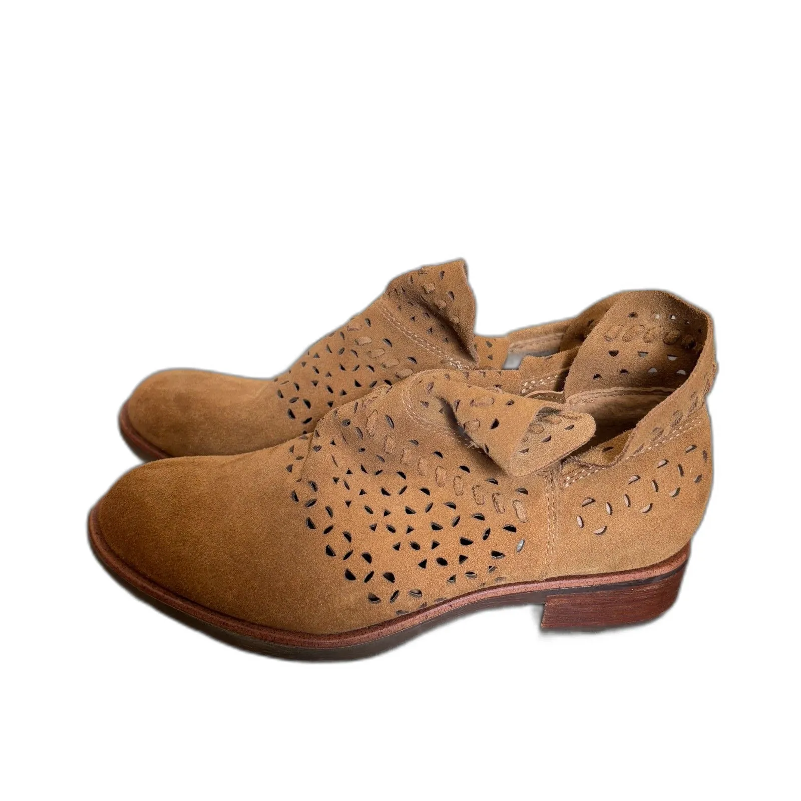 Sofft‎ Bristow Ankle Booties Laser Cut Suede Leather Brown Bohemian Size 6 - Image 3