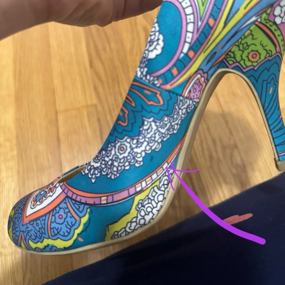 Size 8 CHINESE LAUNDRY LOVE High Heels Closed Toe paisley Artsy Shoes Pumps - Image 14