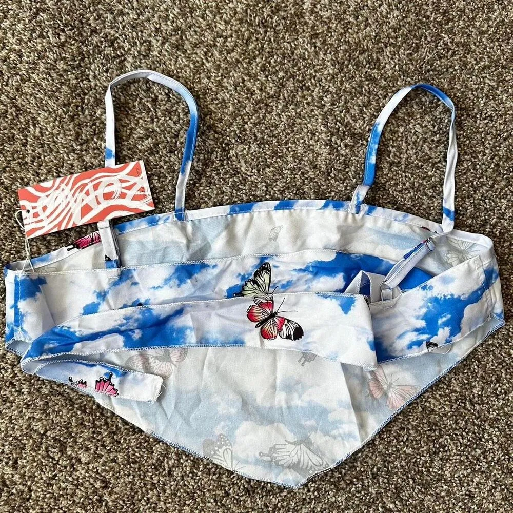 Romwe Butterfly Crop top Y2k Women's multi Crop-top - Image 2