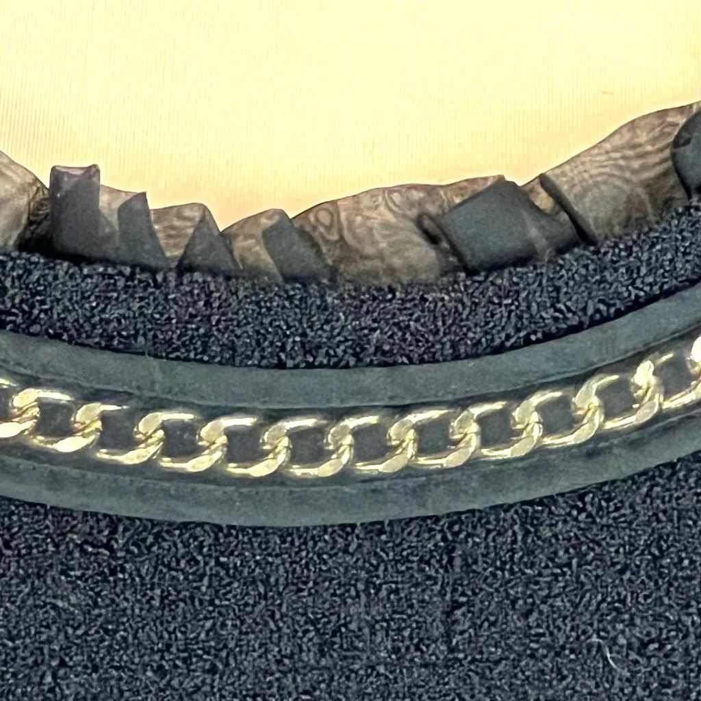 Kate Spade Evia Black Wool Bouclé Chain Ruffle Dress 2 Elegant Old Money Luxury - Image 4