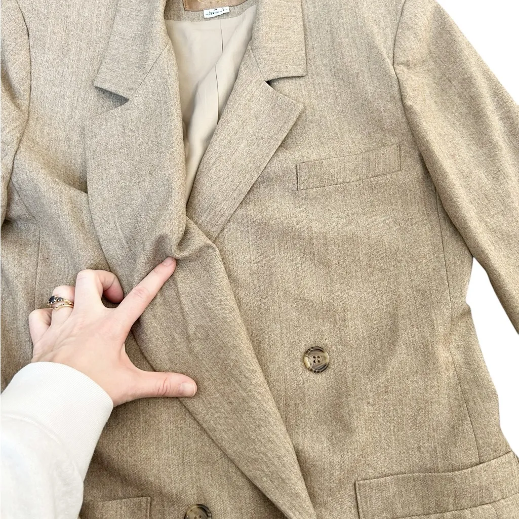 Saville women's 100% wool double breasted suit coat size 4 made in USA tan/brown Tan - Image 6