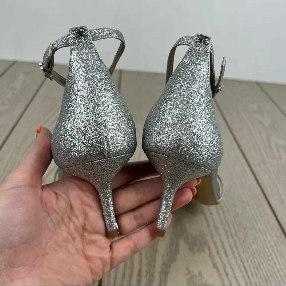 Sam Edelman Women's Peonie Kitten Heel Sandals 10W Soft Silver $130 - Image 5