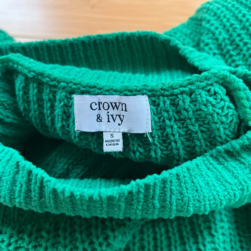 Crown & Ivy Sweater;  Womens Green Knit Pullover Mock Neck Polyester,  Sz : S - Image 5
