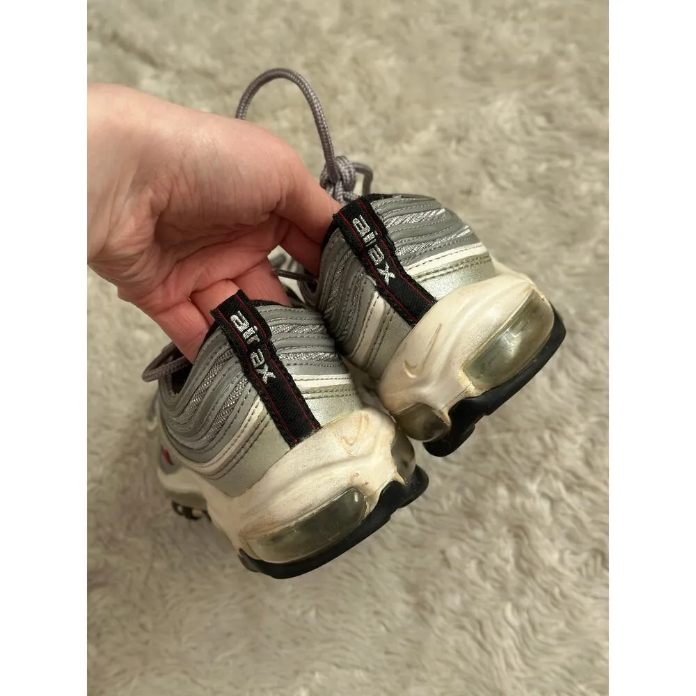 Women's Size 8 Nike Air Max 97 OG QS Silver Bullet Metallic Silver 885691-001 - Image 4