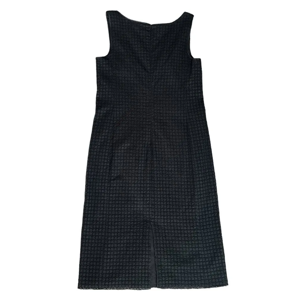 MaxMara Women’s Tempra Sleeveless Black Lace Crochet Cotton Shift Midi Dress 14 - Image 5