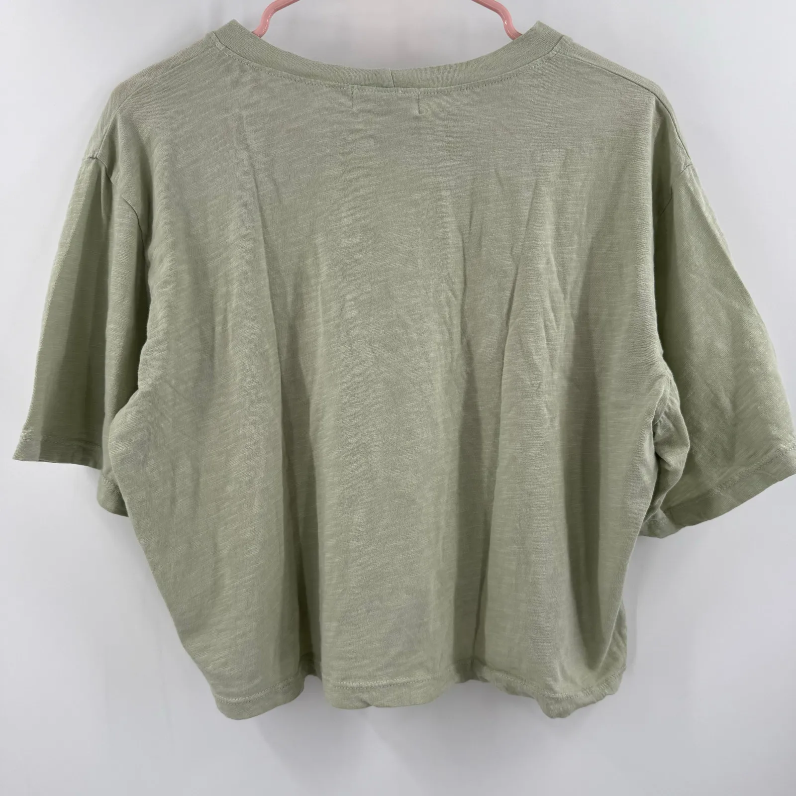 LNA CLOTHING Tee Size Large NWT Yara Smoke Green Crop Cropped Casual Comfy Top - Image 3