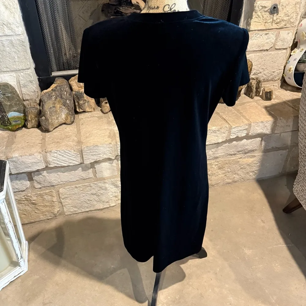 Nina Piccalino Black Dress with Floral Accents Size 12 - Image 3