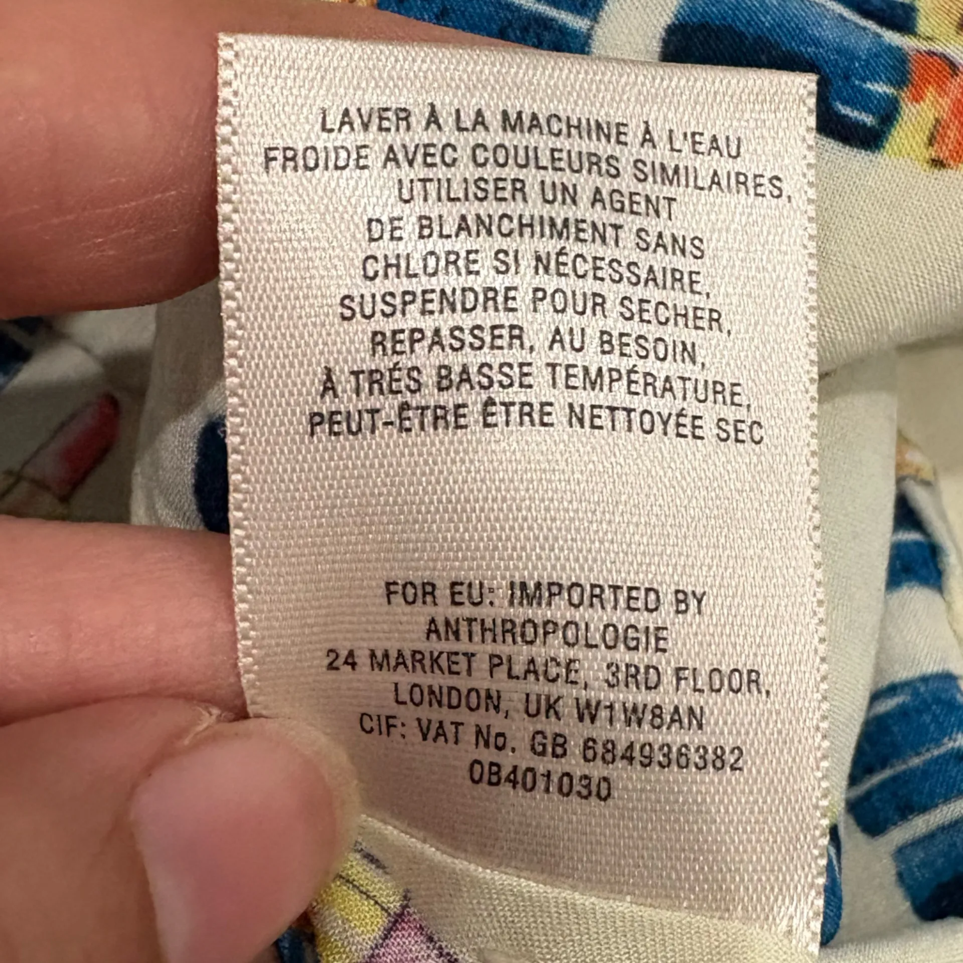 Maeve (Anthropologie) Lipstick Print Halter Blouse - Cream and Blue Size 6 - Image 7