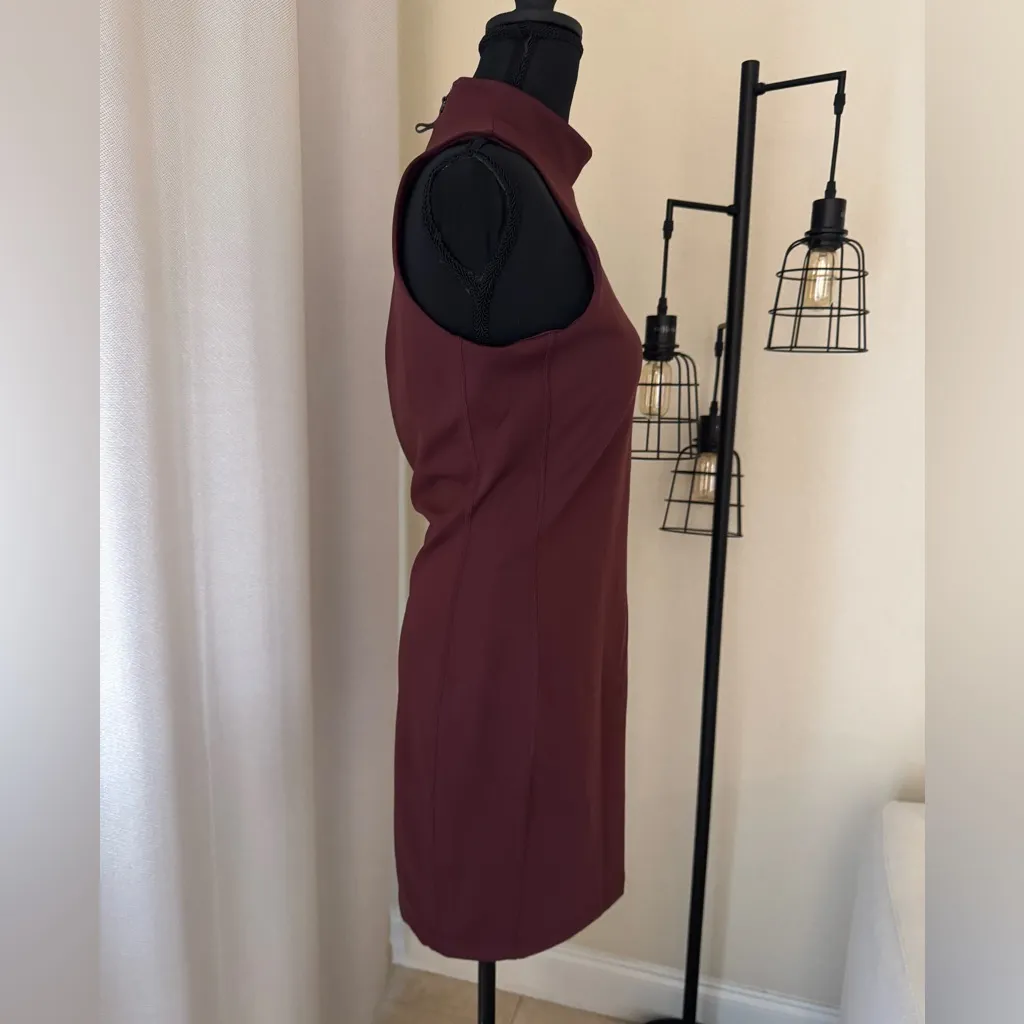 Greyson Burgundy Preppy Sleeveless Golf Activewear Turtleneck Sports Dress Small Red - Image 3