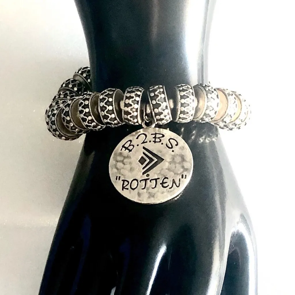 SILPADA Sterling Silver Oversized Oxidized B2BS ROTTEN Stretch Bracelet - Image 5