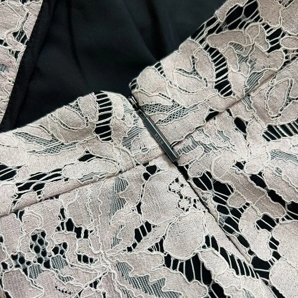 NWOT MSGM Lace Pink Irregular Pleated Pencil Skirt Size 42 Side zipper - Image 6