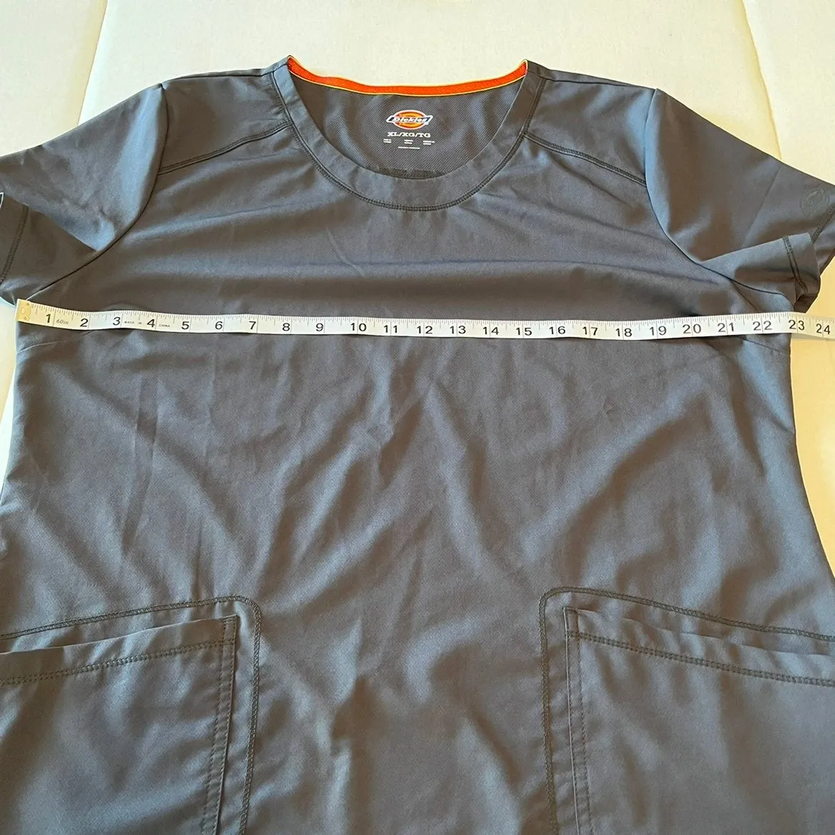 Dickies Dynamix grey‎ Scrub Top short sleeve size XL women's - Image 6
