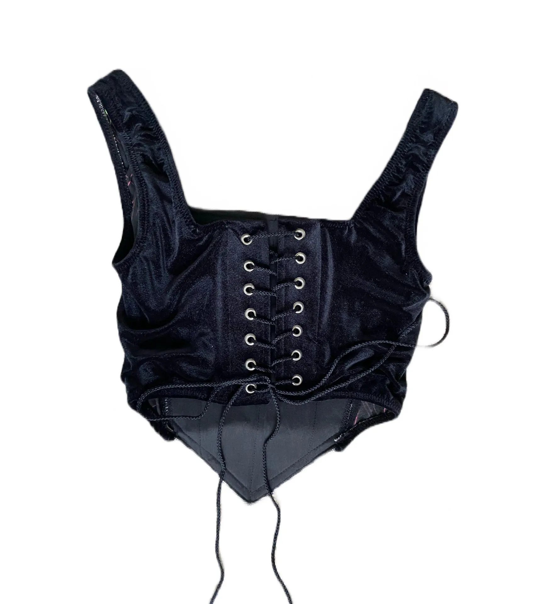 Y2K Style Black Goth Grunge Lace Up Corset 🔥 Size M - Image 3