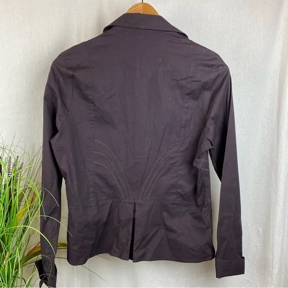 Ted Baker Women's Purple Button Up Long Sleeve Fitted Blouse Top 4 - Image 2