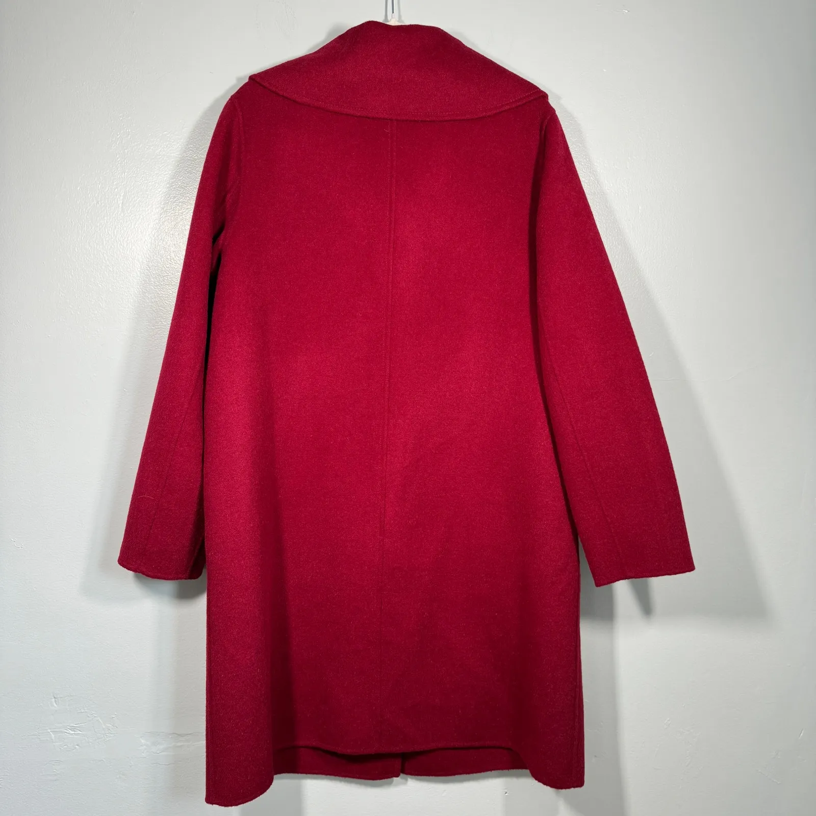Angora Wool Blend Red Coat Cozy Classic Size Large - Image 8