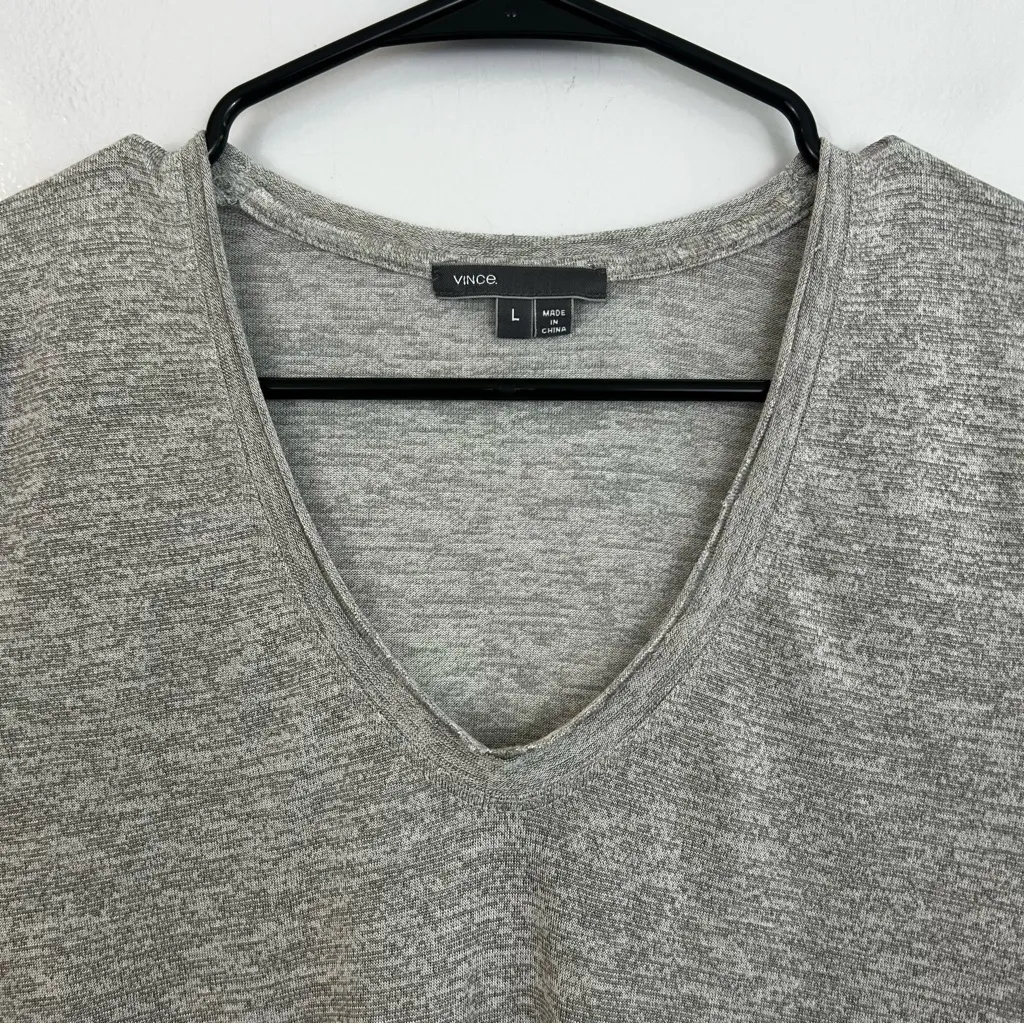 Vince Lot Grey V-Neck Short Sleeve Top & Black Ribbed Tank Top Size Large - Image 3