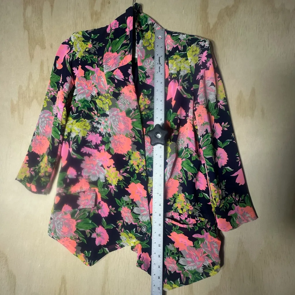 Cartonnier Floral Blazer Jacket | Vibrant Neon Botanical Print | Anthropologie - Image 5