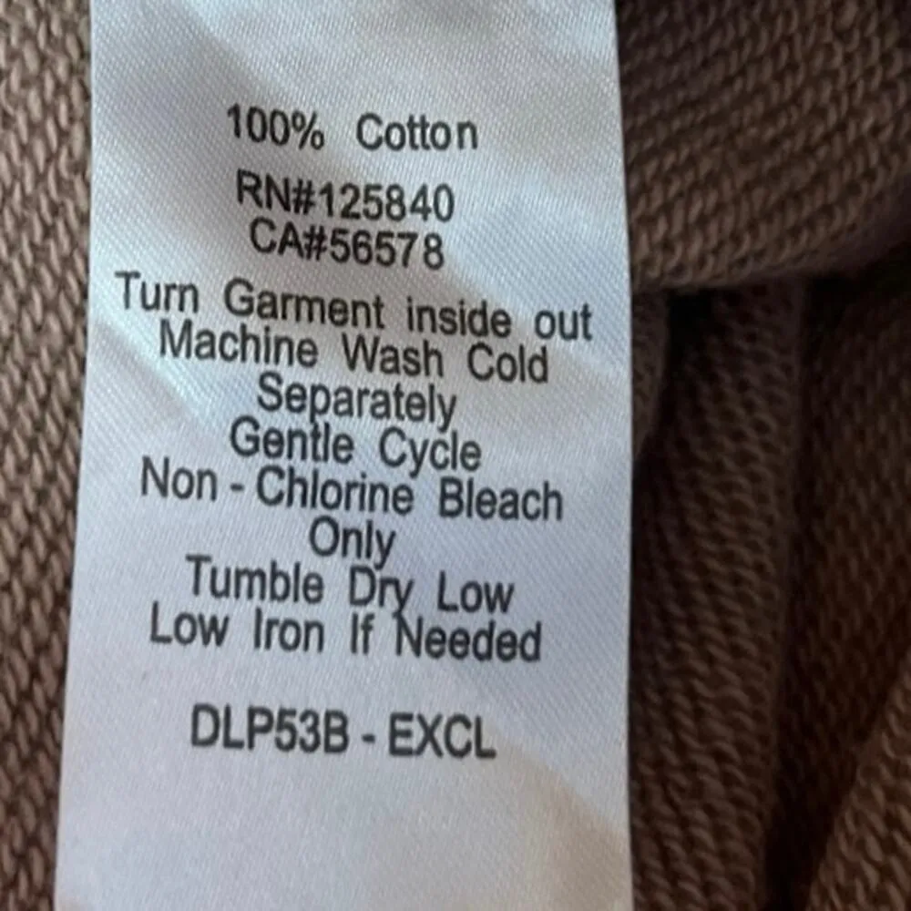 Intermix Beige 100% Cotton Drawstring High Rise Pocket Jogger Sweatpants Pants M - Image 5