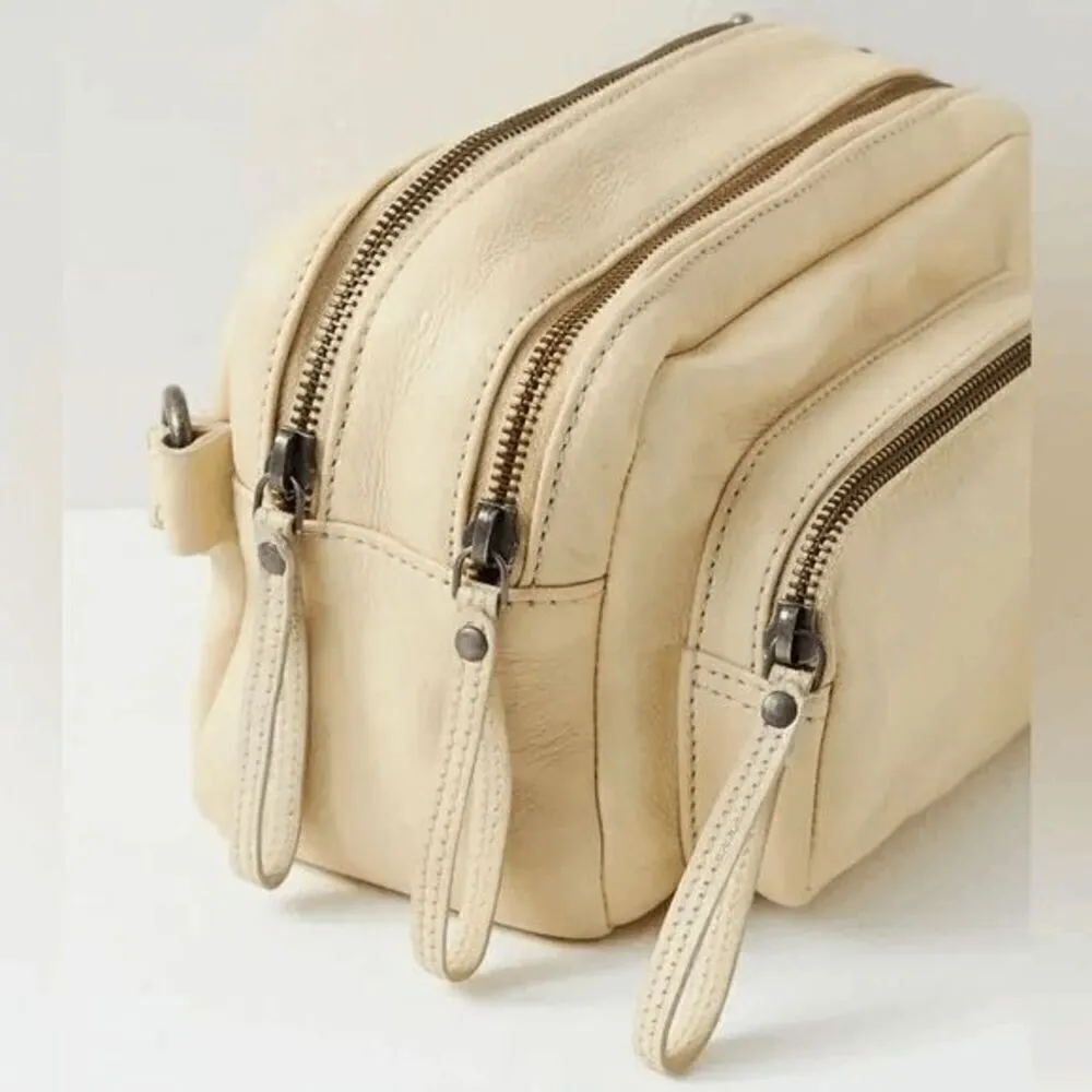 Free People Ivory Nikko Leather Sling Crossbody Boho Bag - Image 9