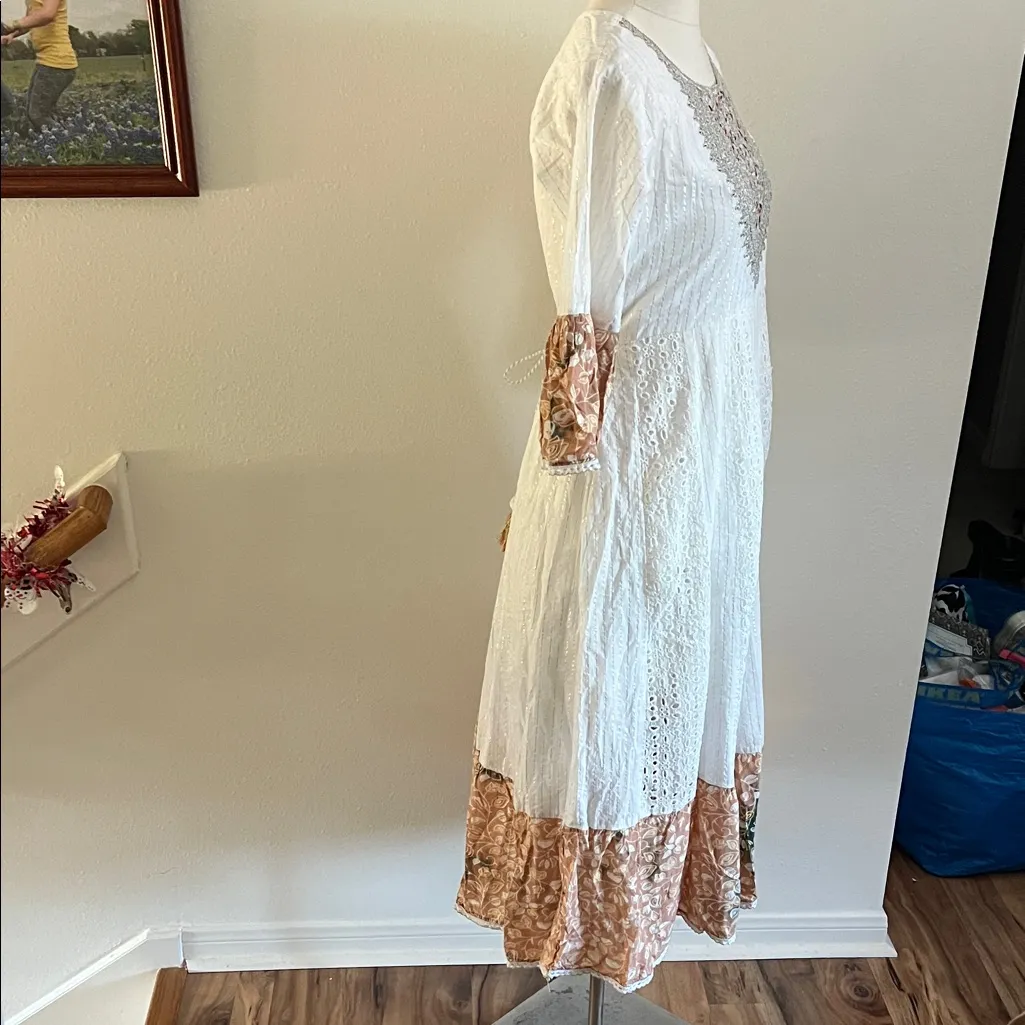 ShArifa Kurtis Mirror Work Mulmul Kurtis Indian Dress Women's Size XXL White - Image 4