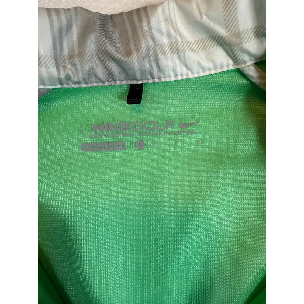Nike Golf Womens Windbreaker Jacket Small 1/4 Zip Short Sleeve Pullover Side Zip Green - Image 3