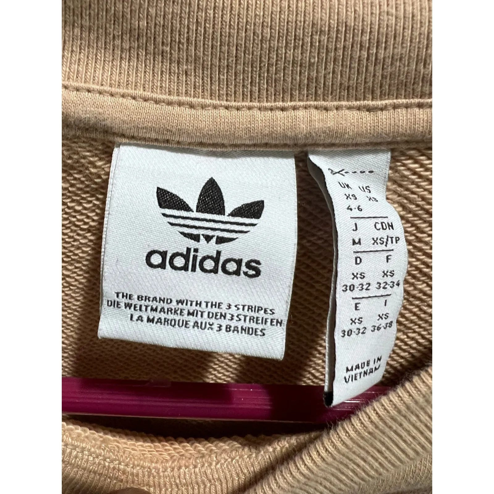 Adidas Originals Trefoil 1949 Crewneck Sweatshirt Beige Tan Women XS Small Logo - Image 9