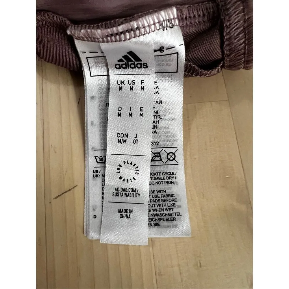 Adidas Iconisea Ribbed Lilac/Pink Bikini Top Size M Medium Support Pull-On - Image 8