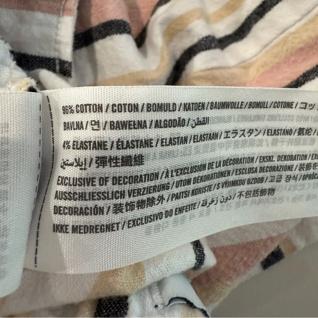 Hollister Ultra HighRise Striped Pencil Skirt Womens XS Pastel Pink/Cream Preppy - Image 6