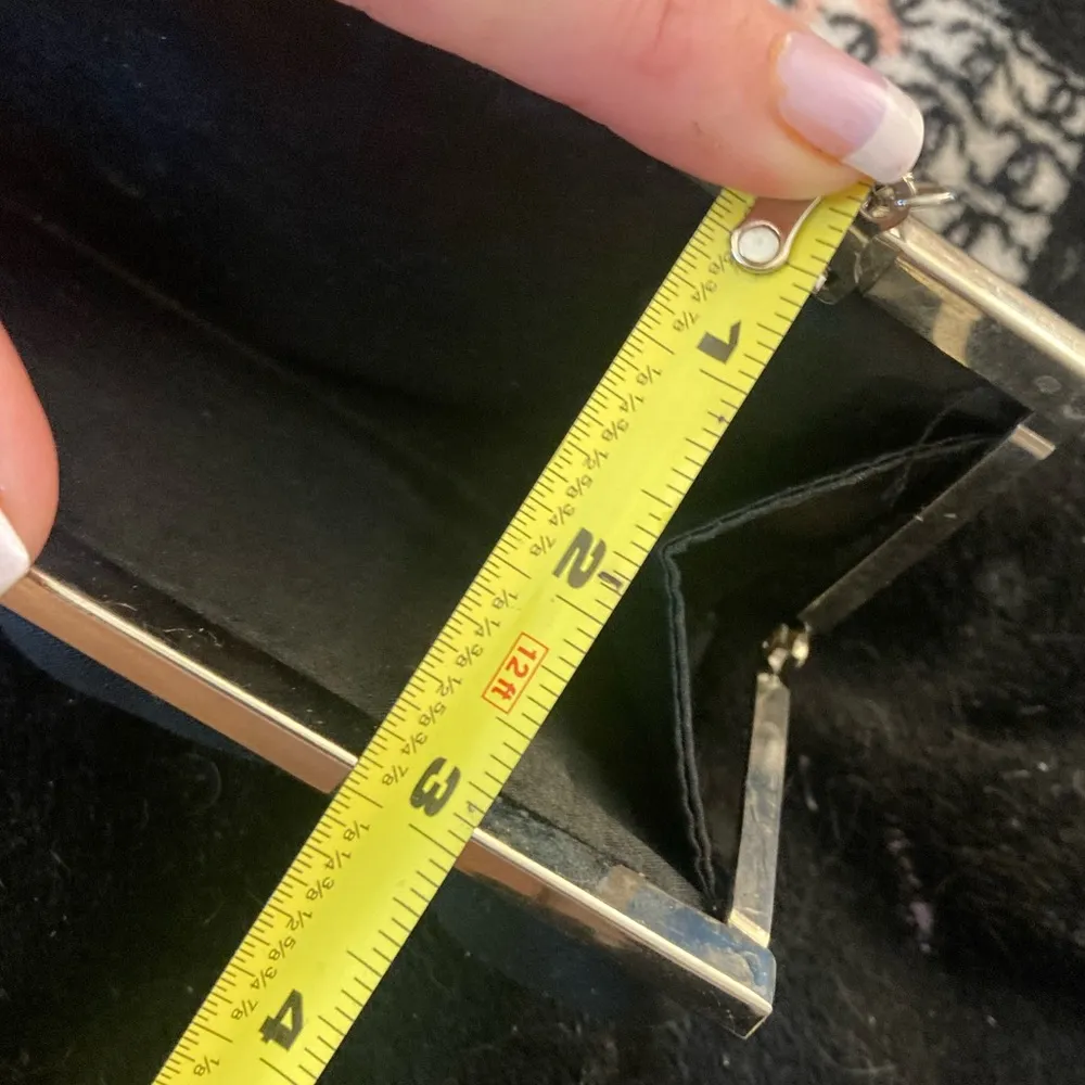 Black embellished Expressions NYC Black Layered Clutch Clasp Purse Chain… - Image 6