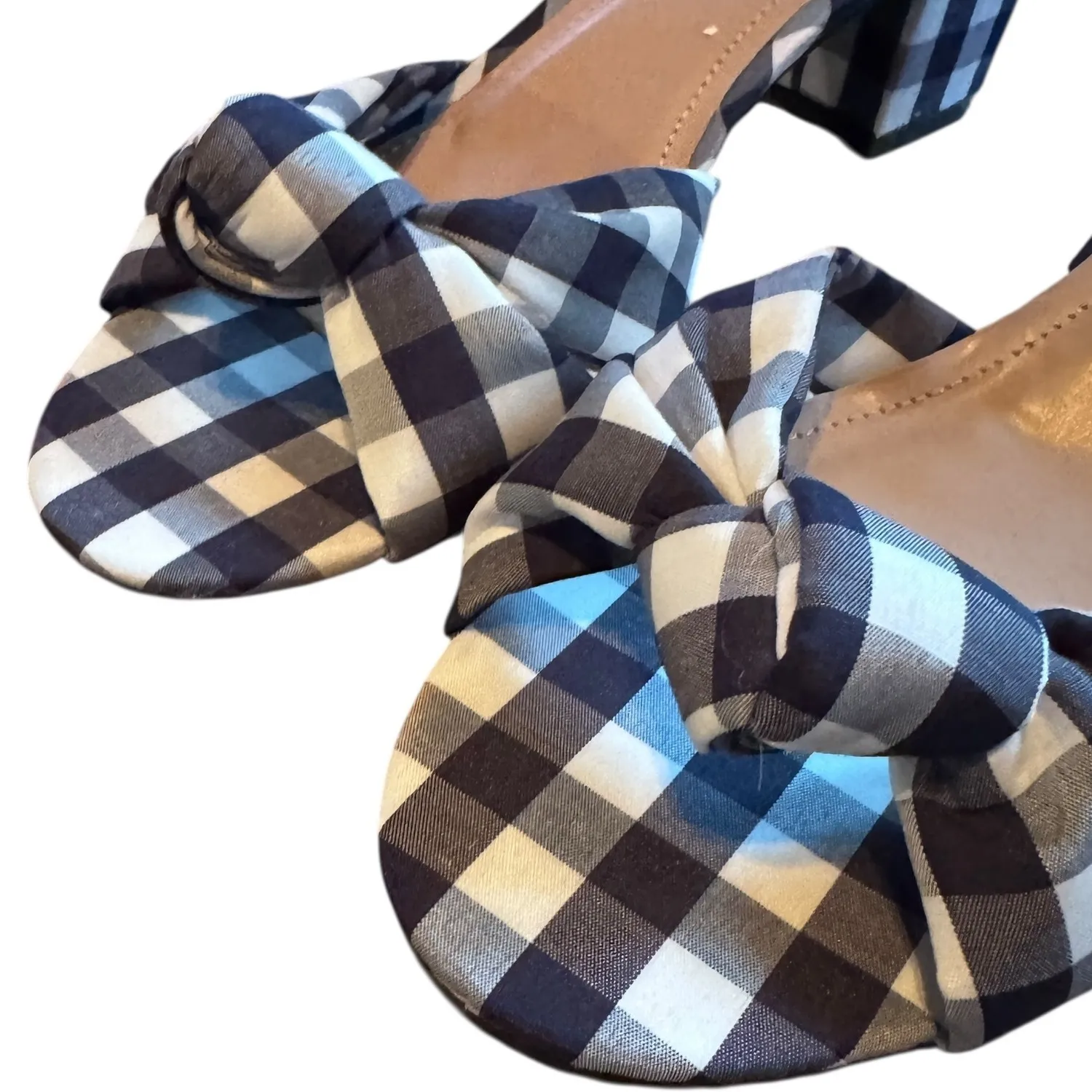Betsy Johnson Gingham Bow Block Heel Ankle Strap Sandals Women's Size 8.5 - Image 5