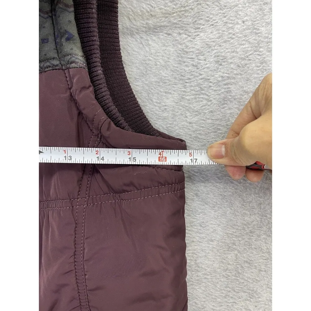 Coffee Shop Women’s Vest Puffy Purple Fur Lined Hoodie Size Small Button Front - Image 5