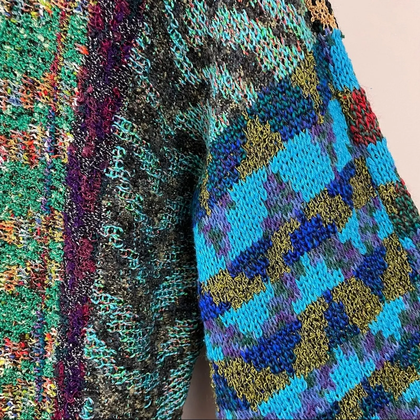 Renata Z Zimmermann Vintage 90s Y2K Art To Wear Cardigan Sweater Handknit M L Black Size M - Image 6