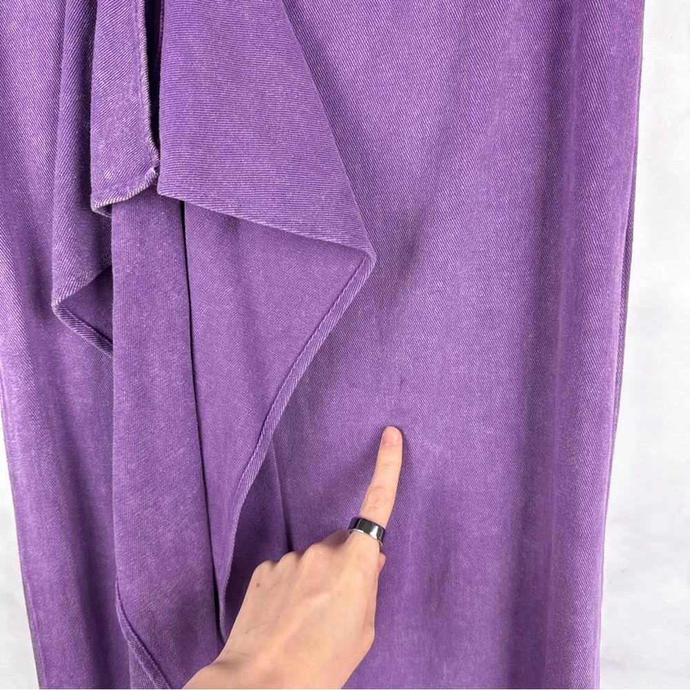 NWT Forever 21 Rosette Sash High Waisted Denim Long Maxi Skirt Purple Y2K S - Image 5