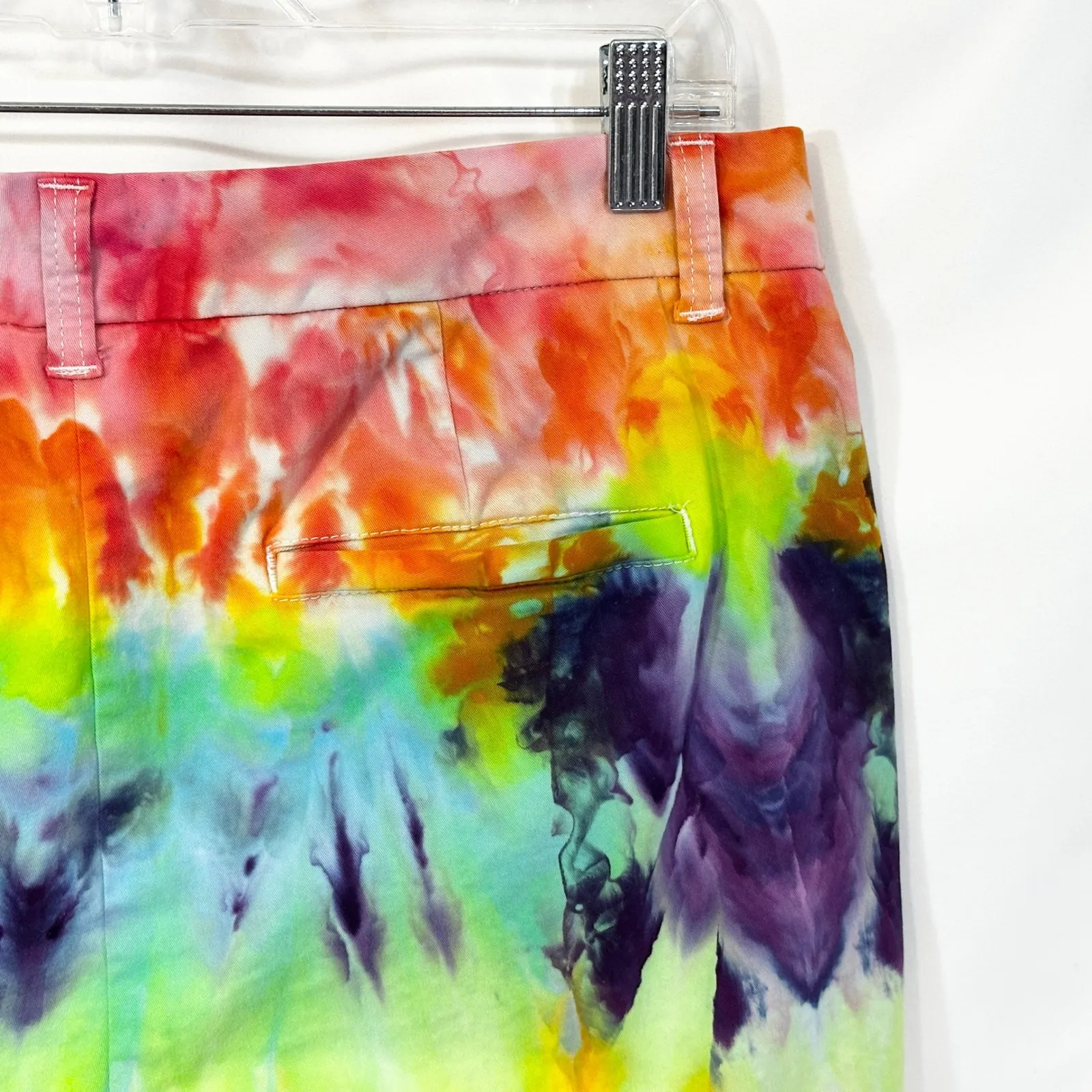 Crown & Ivy Size‎ 12 Shorts Handmade Tie Dye Caroline 7 Inch Mid Rise Pride 609 - Image 8