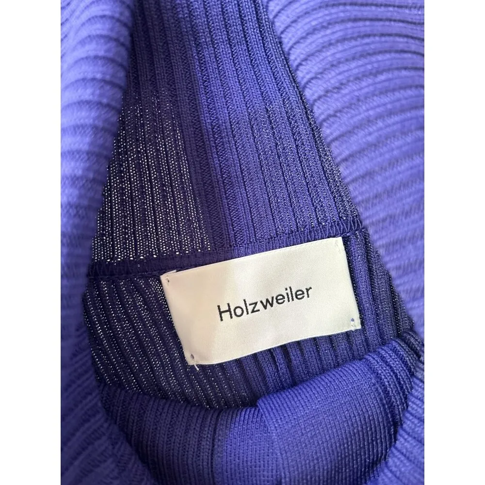 Holzweiler Vibi Foled Neck Knit Cardigan Sweater Purple Womens Size Large - Image 10