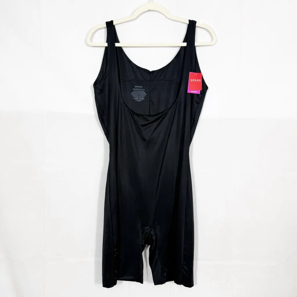 SPANX Plus Size Power Conceal-Her Open-Bust Mid-Thigh Bodysuit Very Black - Image 3