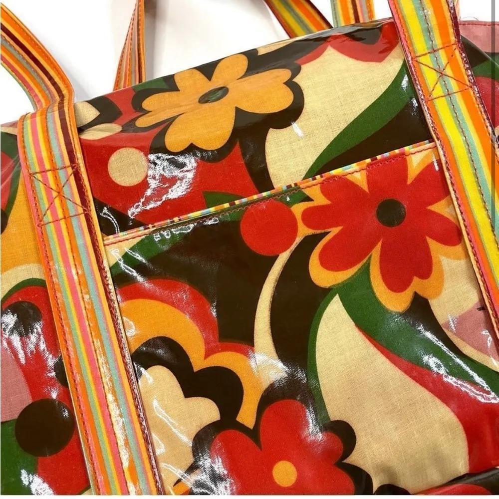 Retro Floral Print Tote Bag - Image 7