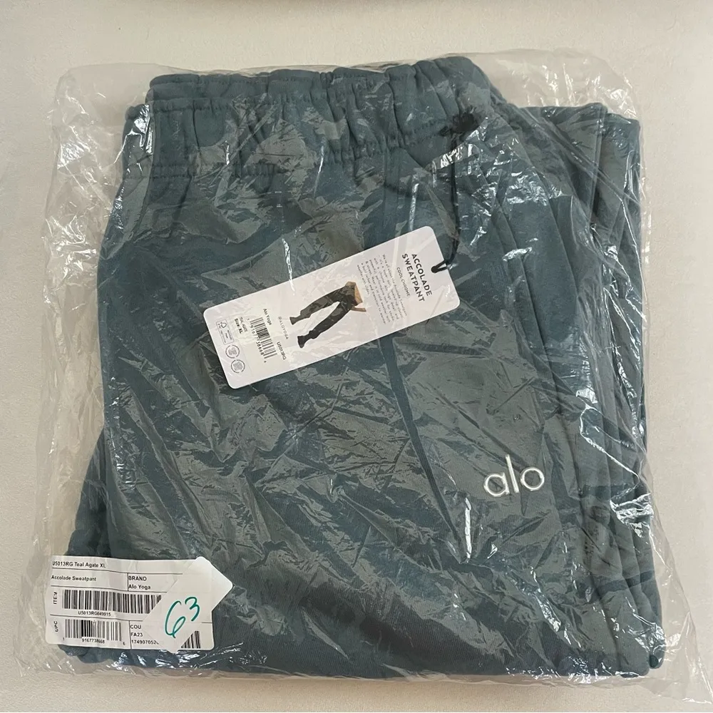 NWT Alo Accolade Sweatpants Joggers Size XL Limited Edition Color Teal Agate - Image 7