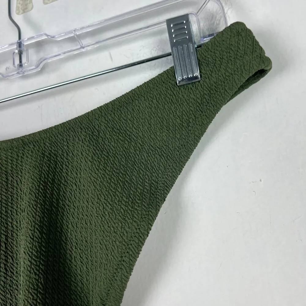 NWT J. Crew Textured Curved Waist Cheeky Bikini Bottom Green Size Medium M NEW - Image 12
