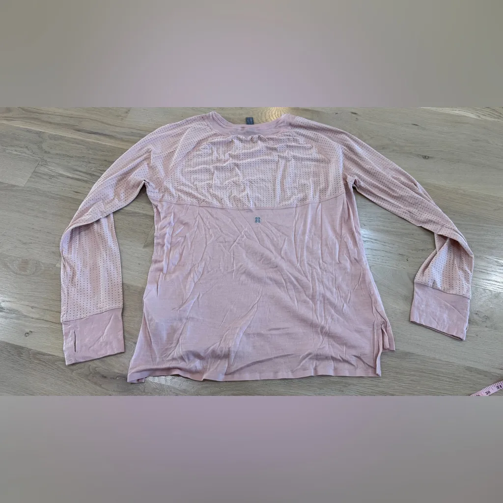 Sweaty Betty Breeze Merino Long Sleeve Run velvet rose Top pink size large - Image 8