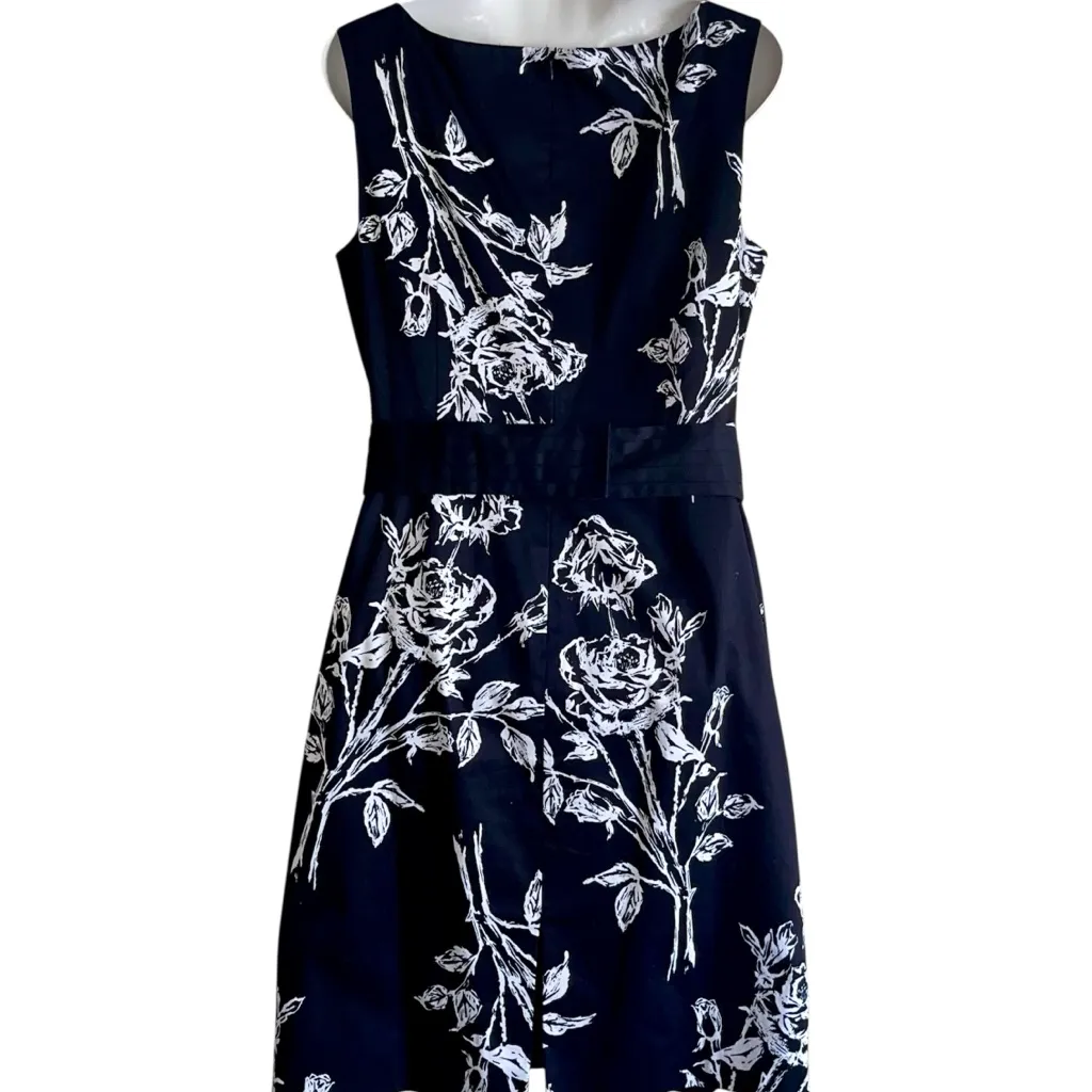 TAHARI
ARTHUR S. LEVIRE Floral Black and White Dress Size 10 - Image 2