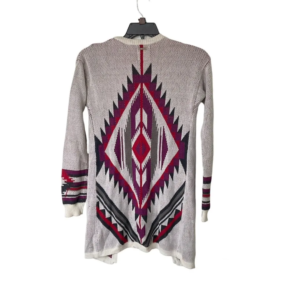Billabong Designers Closet Cardigan Open Southwest Aztec Sweater Bohemian Large - Image 2