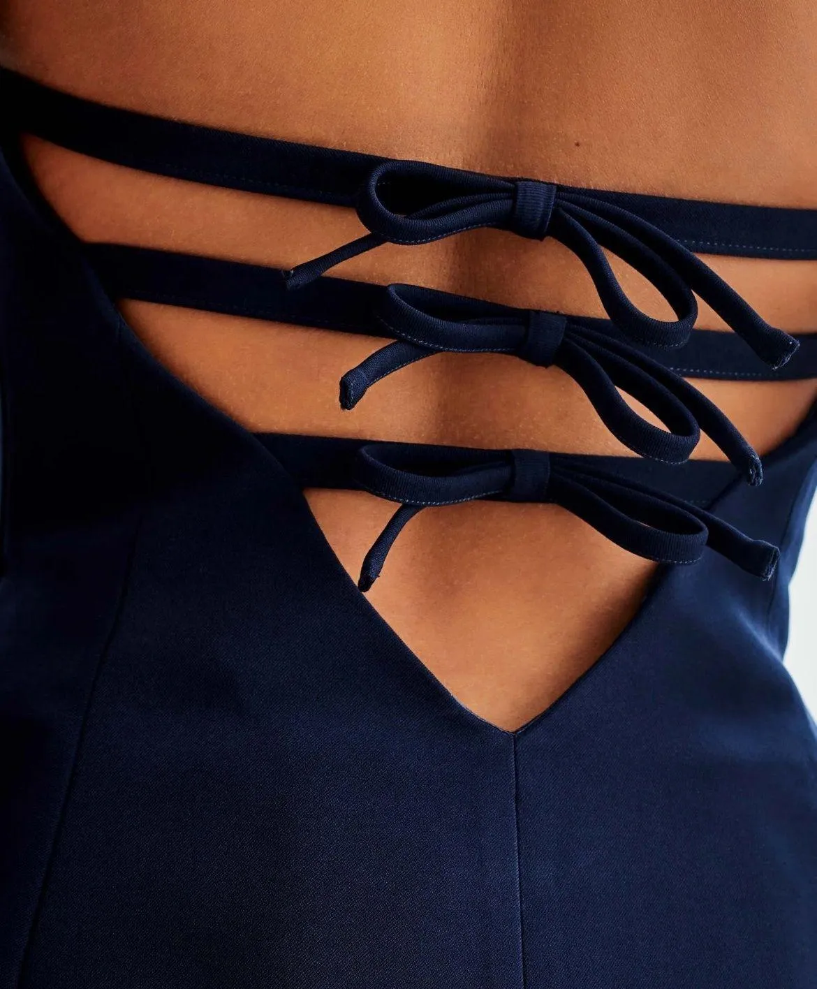 Navy Strapless Dress - Image 4