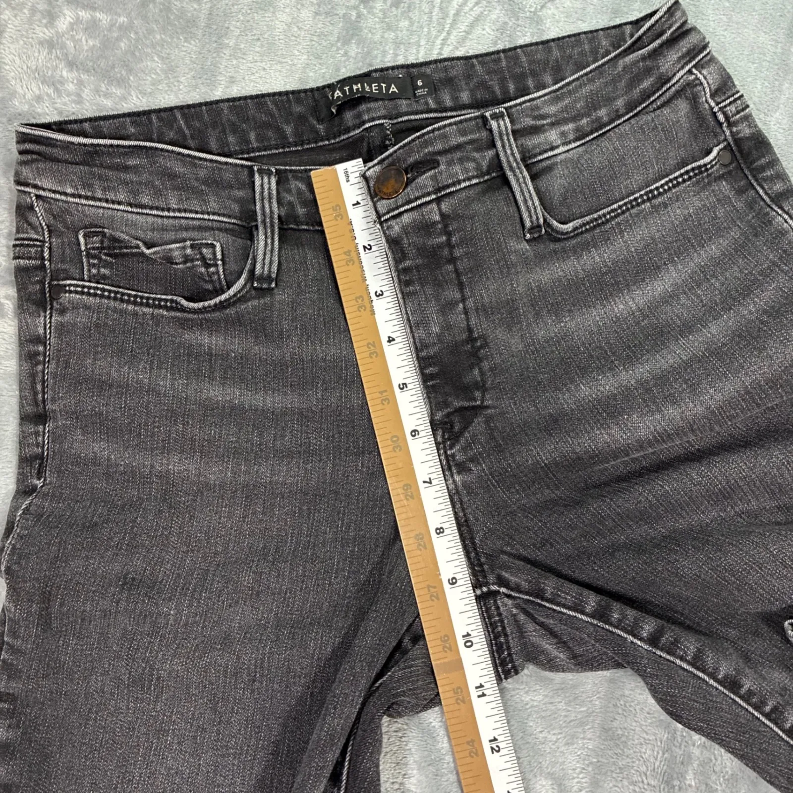 Athleta Gray Wash Skinny Jeans Women's Size 6 - Image 8