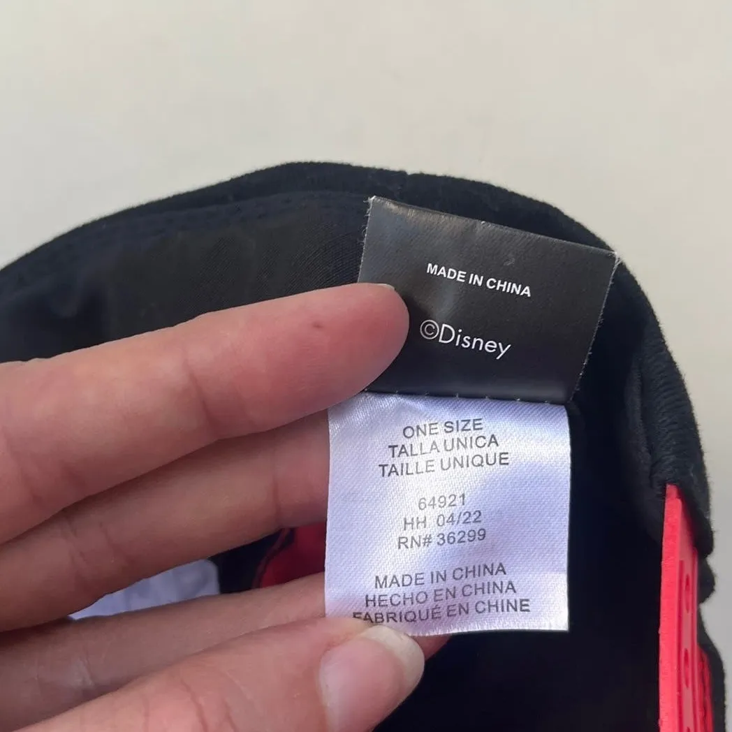Disney Mickey Mouse Comic Snapback Hat OS Adjust Red Brim Cartoon Embroidered - Image 10