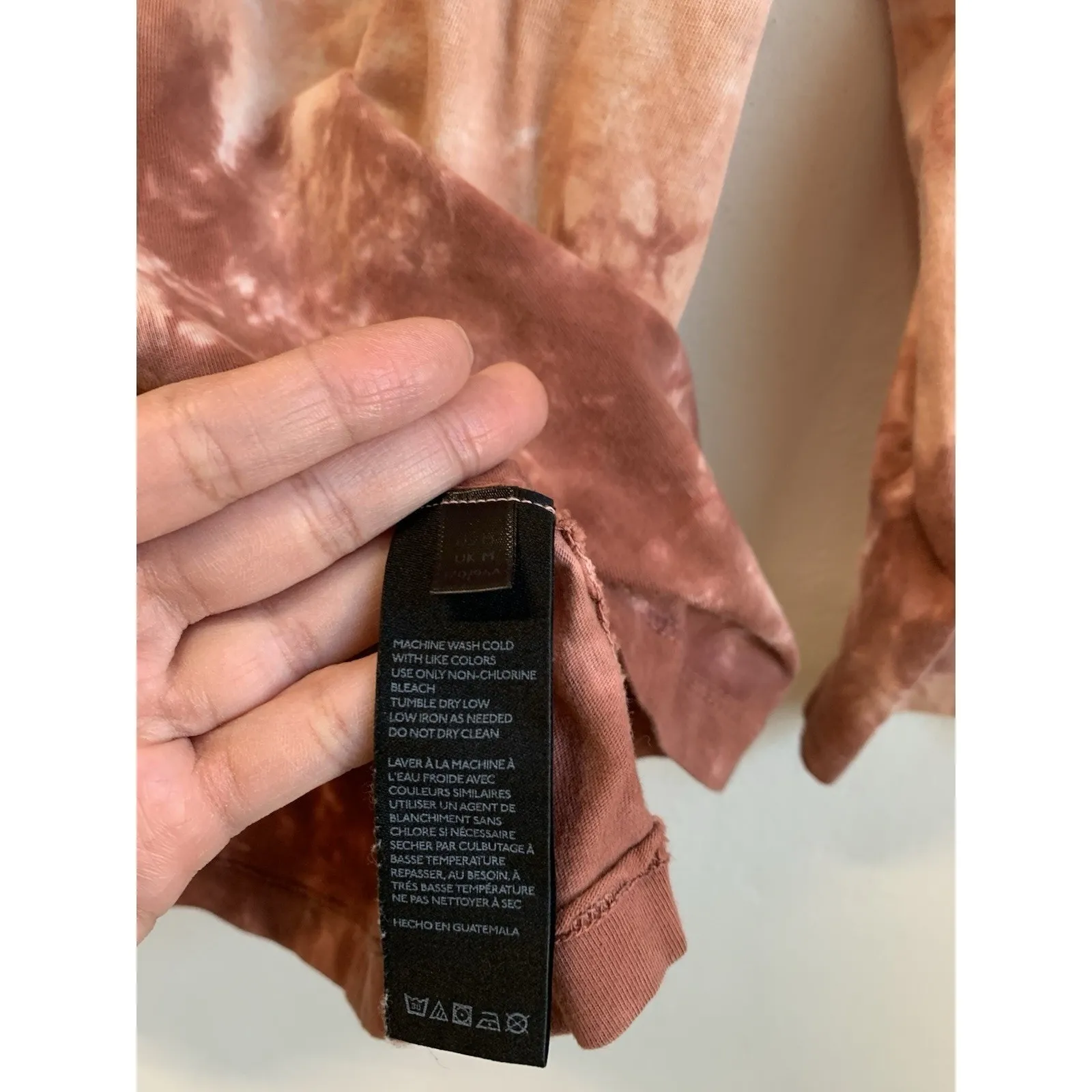 We The Free People Be Free Shirt Top Cabarnet Pink Brown Tie Dye Long Sleeve M - Image 5