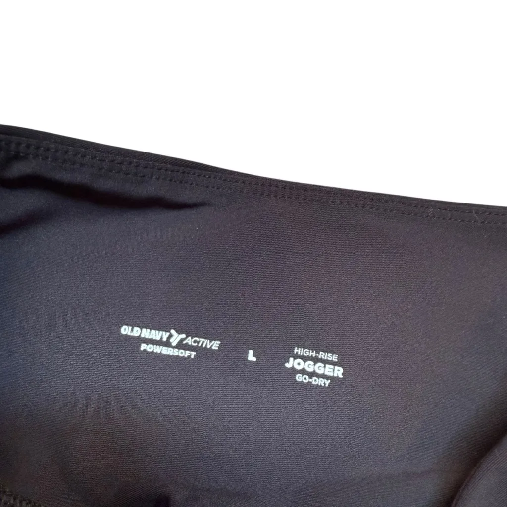 Old Navy Womens‎ L High-Waisted PowerSoft Jogger Pants Black With Pockets Sporty - Image 3