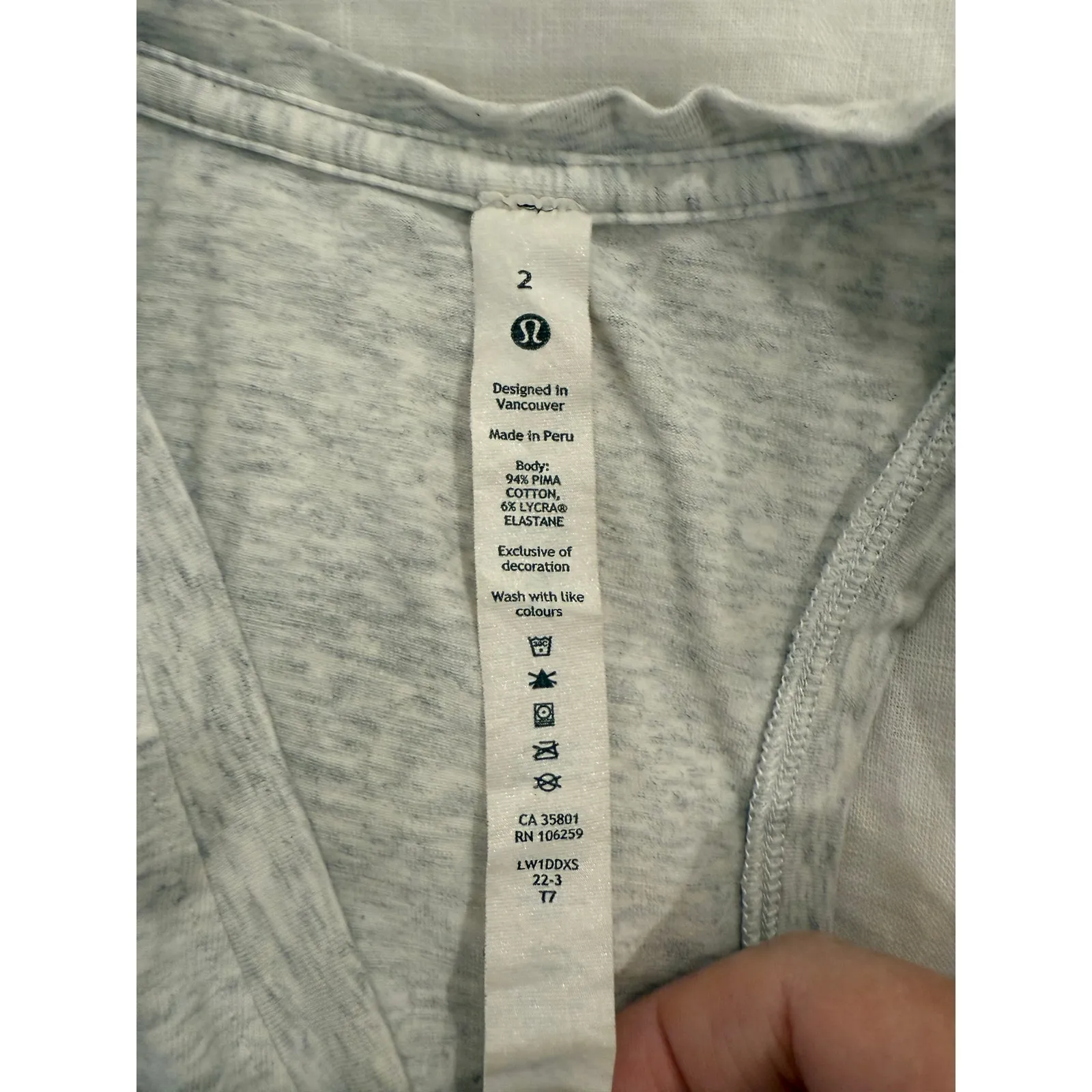 Lululemon Tank Top Womens 2 Heather Gray Pima Cotton Stretch Gym Yoga Racerback - Image 6