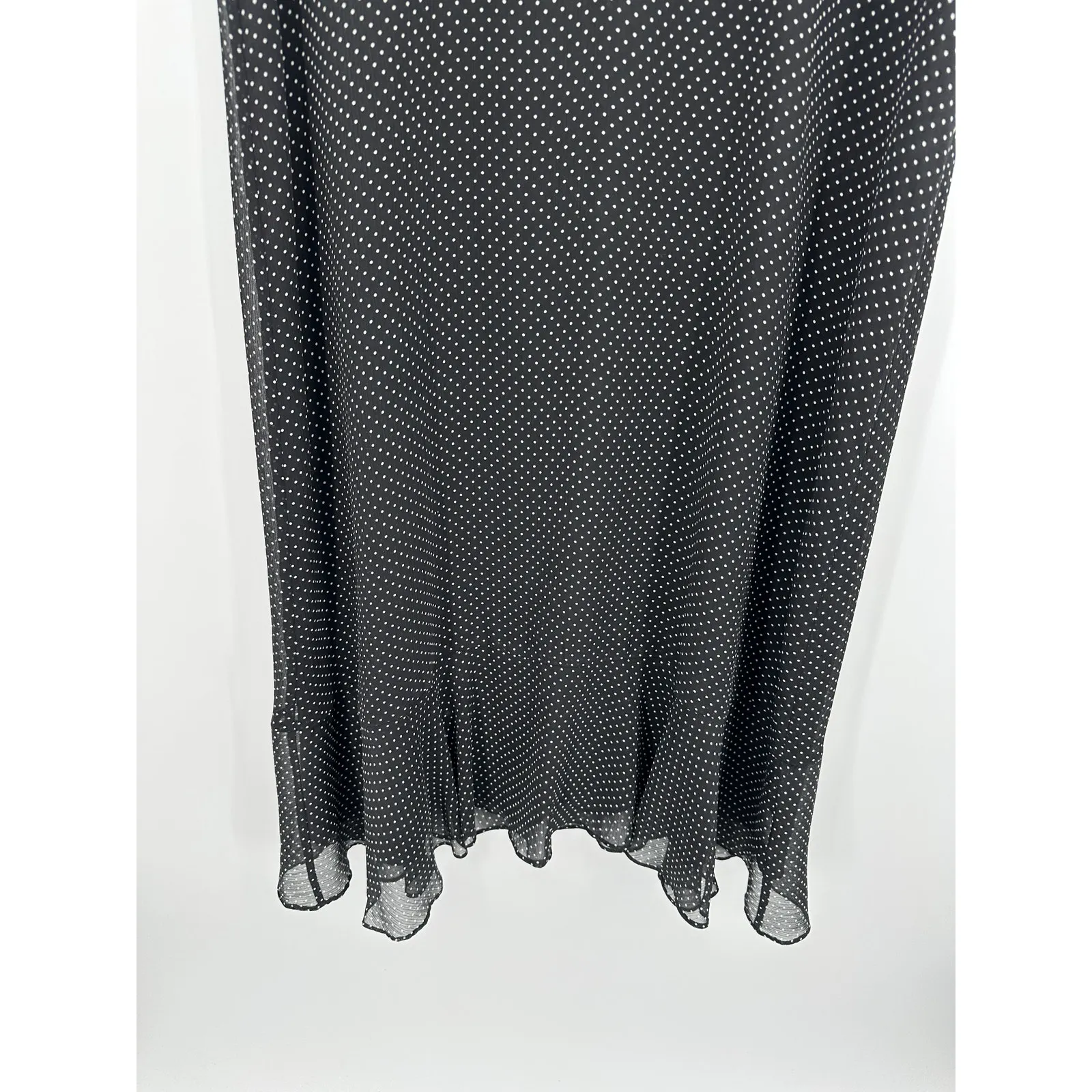 Sagharbor Womens Black Maxi Dress Size XL Dainty Fairy Y2K Polka Dot Coquette - Image 3